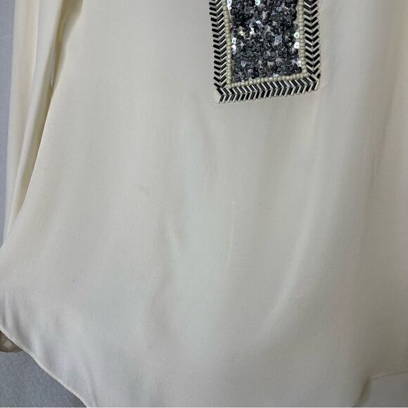 Haute Hippie Embellished Beaded Sequin Silk Blouse S - Picture 5 of 5